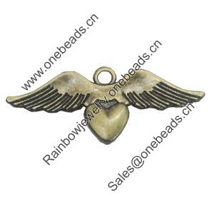 Pendant/Charm. Fashion Zinc Alloy Jewelry Findings. Lead-free. 33x13mm. Sold by Bag