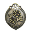 Pendant/Charm. Fashion Zinc Alloy Jewelry Findings. Lead-free. 22x29mm. Sold by Bag
