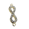 Connetor with Crystal. Fashion Zinc Alloy Jewelry Findings. Lead-free. 22x7mm. Sold by PC