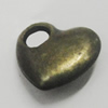 Pendant/Charm. Fashion Zinc Alloy Jewelry Findings. Lead-free. Heart 12x10mm. Sold by Bag