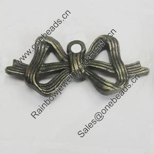 Pendant/Charm. Fashion Zinc Alloy Jewelry Findings. Lead-free. Bowknot 30x15mm. Sold by Bag