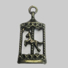 Pendant/Charm. Fashion Zinc Alloy Jewelry Findings. Lead-free. 33x15mm. Sold by Bag