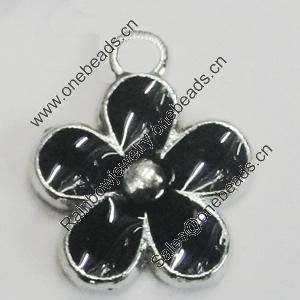 Zinc Alloy Enamel Pendant. Fashion Jewelry Findings. Lead-free. Flower 12x15mm. Sold by Bag
