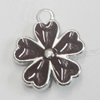 Zinc Alloy Enamel Pendant. Fashion Jewelry Findings. Lead-free. Flower 14x16mm. Sold by Bag