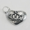 Pendant/Charm. Fashion Zinc Alloy Jewelry Findings. Lead-free. Heart 14x10mm. Sold by Bag