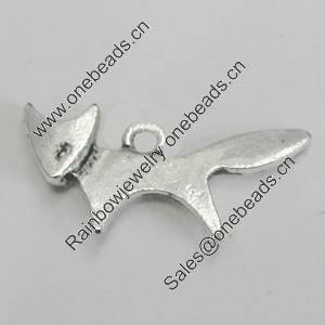 Pendant/Charm. Fashion Zinc Alloy Jewelry Findings. Lead-free. Animal 19x10mm. Sold by Bag
