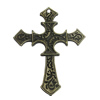 Pendant/Charm. Fashion Zinc Alloy Jewelry Findings. Lead-free. Cross 49x40mm. Sold by Bag