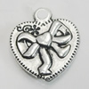 Pendant/Charm. Fashion Zinc Alloy Jewelry Findings. Lead-free. Heart 19x16mm. Sold by Bag