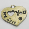 Pendant/Charm. Fashion Zinc Alloy Jewelry Findings. Lead-free. Heart 20x20mm. Sold by Bag