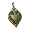 Pendant/Charm. Fashion Zinc Alloy Jewelry Findings. Lead-free. Leaf 35x18mm. Sold by Bag