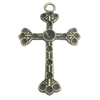 Pendant/Charm. Fashion Zinc Alloy Jewelry Findings. Lead-free. Cross 51x30mm. Sold by Bag