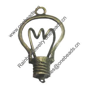 Pendant/Charm. Fashion Zinc Alloy Jewelry Findings. Lead-free. Bulb 36x19mm. Sold by Bag