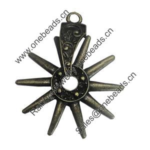 Pendant/Charm. Fashion Zinc Alloy Jewelry Findings. Lead-free. 38x48mm. Sold by Bag.