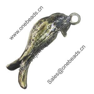 Pendant/Charm. Fashion Zinc Alloy Jewelry Findings. Lead-free. Animal 25x7mm. Sold by Bag