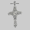 Pendant/Charm. Fashion Zinc Alloy Jewelry Findings. Lead-free. Cross 37x20mm. Sold by Bag