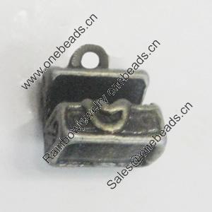 Pendant/Charm. Fashion Zinc Alloy Jewelry Findings. Lead-free. 8x9mm. Sold by Bag