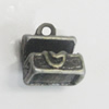 Pendant/Charm. Fashion Zinc Alloy Jewelry Findings. Lead-free. 8x9mm. Sold by Bag