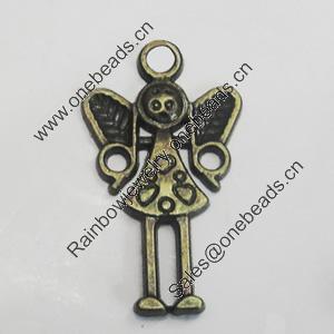 Pendant/Charm. Fashion Zinc Alloy Jewelry Findings. Lead-free. 24x13mm. Sold by Bag