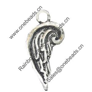 Pendant/Charm. Fashion Zinc Alloy Jewelry Findings. Lead-free. 18x8mm. Sold by Bag