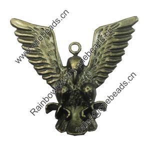 Pendant/Charm. Fashion Zinc Alloy Jewelry Findings. Lead-free. Animal 38x42mm. Sold by Bag