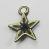 Pendant/Charm. Fashion Zinc Alloy Jewelry Findings. Lead-free. Star 11x8mm. Sold by Bag