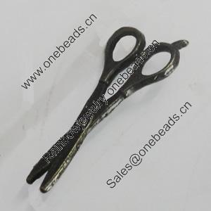 Pendant/Charm. Fashion Zinc Alloy Jewelry Findings. Lead-free. Scissors 24x10mm. Sold by Bag