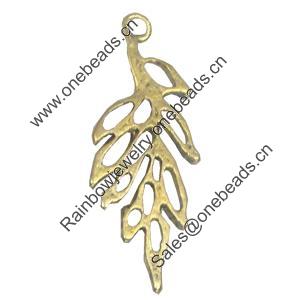 Pendant/Charm. Fashion Zinc Alloy Jewelry Findings. Lead-free. Leaf 29x13mm. Sold by Bag