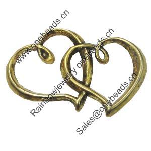Pendant/Charm. Fashion Zinc Alloy Jewelry Findings. Lead-free. Heart 23x32mm. Sold by Bag