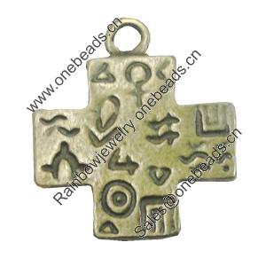 Pendant/Charm. Fashion Zinc Alloy Jewelry Findings. Lead-free. Cross 22x25mm. Sold by Bag