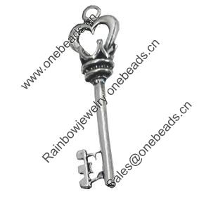 Pendant/Charm. Fashion Zinc Alloy Jewelry Findings. Lead-free. 42x11mm. Sold by Bag