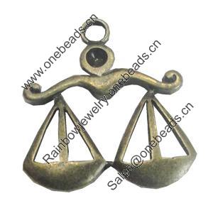 Pendant/Charm. Fashion Zinc Alloy Jewelry Findings. Lead-free. 24x26mm. Sold by Bag