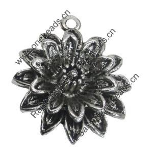 Pendant/Charm. Fashion Zinc Alloy Jewelry Findings. Lead-free. Flower 23x27mm. Sold by Bag