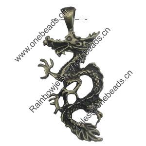 Pendant/Charm. Fashion Zinc Alloy Jewelry Findings. Lead-free. Animal 45x22mm. Sold by Bag