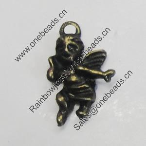 Pendant/Charm. Fashion Zinc Alloy Jewelry Findings. Lead-free. 11x17mm. Sold by Bag