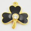 Zinc Alloy Enamel Pendant. Fashion Jewelry Findings. Lead-free. Plant 13x14mmm Sold by Bag