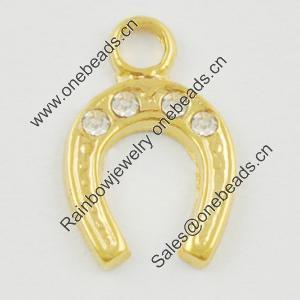 Zinc Alloy Pendant With Crystal Beads. Fashion Jewelry Findings. 13x8mm. Sold by Bag
