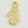 Zinc Alloy Pendant With Crystal Beads. Fashion Jewelry Findings. Hand 14x8mm. Sold by Bag