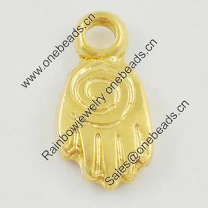 Pendant/Charm. Fashion Zinc Alloy Jewelry Findings. Lead-free. Hand 12x7mm. Sold by Bag