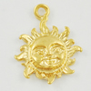 Pendant/Charm. Fashion Zinc Alloy Jewelry Findings. Lead-free. Sun 13x10mm. Sold by Bag