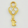 Zinc Alloy Pendant With Crystal Beads. Fashion Jewelry Findings. Key 11x4mm. Sold by Bag