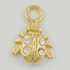 Zinc Alloy Pendant With Crystal Beads. Fashion Jewelry Findings. Animal 11x8mm. Sold by Bag