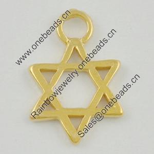 Pendant/Charm. Fashion Zinc Alloy Jewelry Findings. Lead-free. Hexagon 13x9mm. Sold by Bag