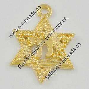 Pendant/Charm. Fashion Zinc Alloy Jewelry Findings. Lead-free. Hexagon 21x16mm. Sold by Bag