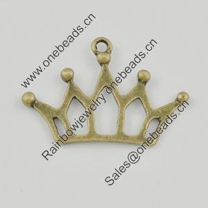 Pendant/Charm. Fashion Zinc Alloy Jewelry Findings. Lead-free. Corona 29x19mm. Sold by Bag