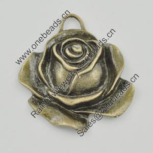 Pendant/Charm. Fashion Zinc Alloy Jewelry Findings. Lead-free. Plant 35x33mm. Sold by Bag