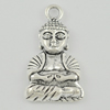 Pendant/Charm. Fashion Zinc Alloy Jewelry Findings. Lead-free. Buddha 36x19mm. Sold by Bag