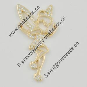 Pendant/Charm. Fashion Zinc Alloy Jewelry Findings. Lead-free. Angel 40x20mm. Sold by Bag