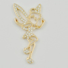 Pendant/Charm. Fashion Zinc Alloy Jewelry Findings. Lead-free. Angel 40x20mm. Sold by Bag