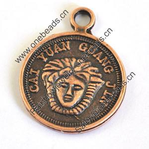 Pendant/Charm. Fashion Zinc Alloy Jewelry Findings. Lead-free. 22x18mm. Sold by Bag