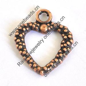 Pendant/Charm. Fashion Zinc Alloy Jewelry Findings. Lead-free. Heart 16x19mm. Sold by Bag